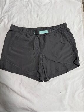 L.L. Bean Dark Gray Athletic Shorts with Light Teal Belt